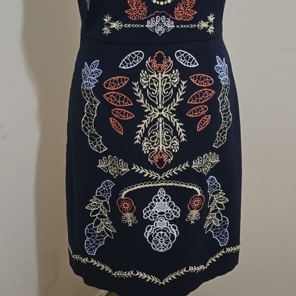 Skies Are Blue mbroidered Navy Dress Sz M - Picture 3 of 6